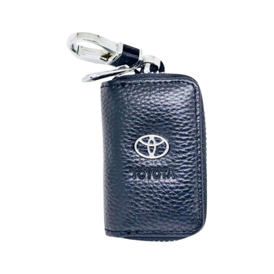 Picture of Toyota car key cases zipper leather key case multifunctional car key cover - Black