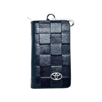 Picture of Toyota car key cases zipper leather key case multifunctional car key cover - Black
