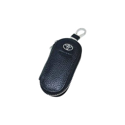 Picture of PU Leather Men & Women Car Key Cover Holder Keychain Key Chain Cover - Black