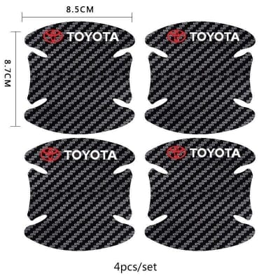 Picture of 8PCS Car-styling Stiker Toyota Carbon Fiber handle cover Reflective sticker - Black
