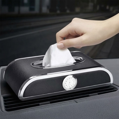 Picture of Car Tissue Box with clock and number plate