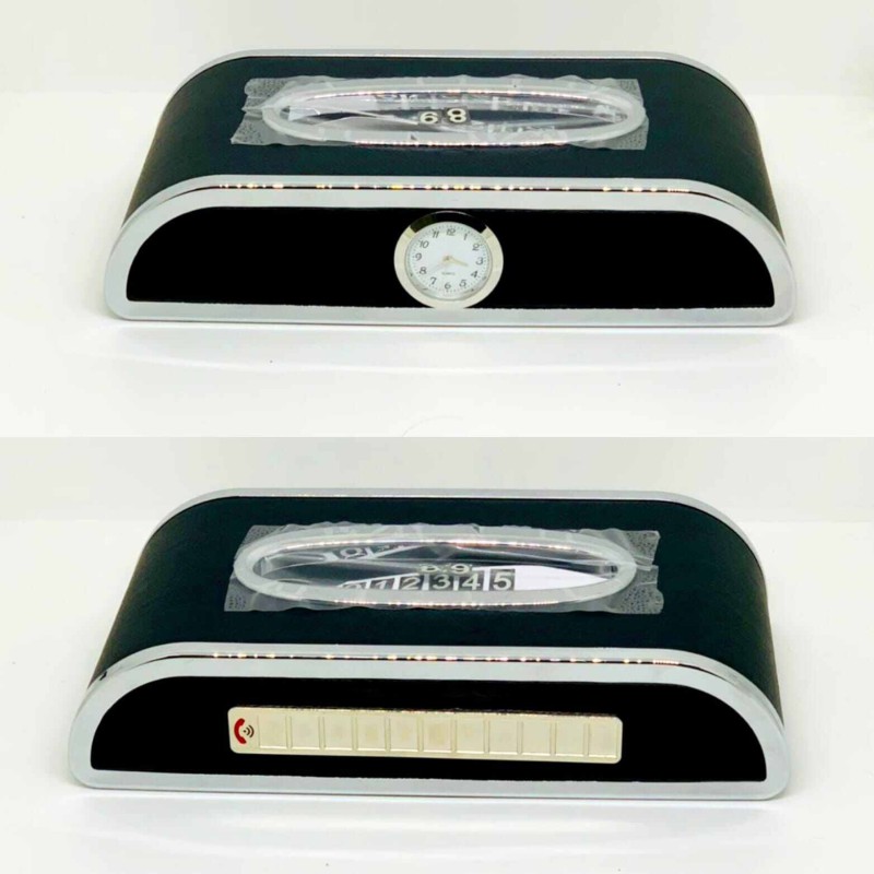 Picture of Car Tissue Box with clock and number plate
