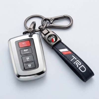 Picture of Leather Car Logo Keychain Trd - Key Ring - Black