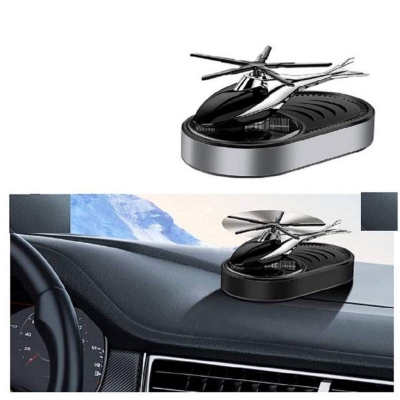 Picture of Car Aroma Diffuser Air Freshener Perfume Solar Power Dashboard Helicopter Style Decoration With Perfume - Black