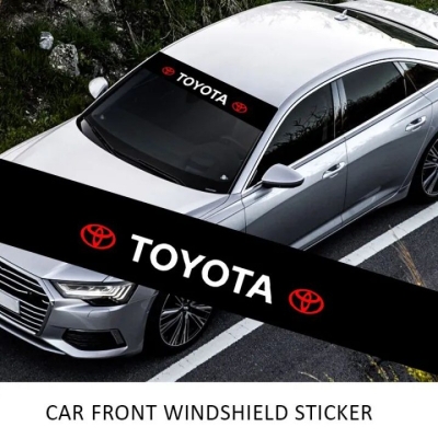 Picture of Car Styling Sunshade Stickers Auto Logo Front Rear Windshield Banner Decals For Toyota - Black