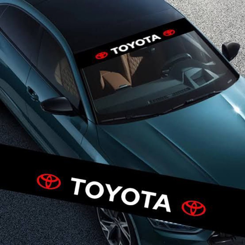 Picture of Car Styling Sunshade Stickers Auto Logo Front Rear Windshield Banner Decals For Toyota - Black