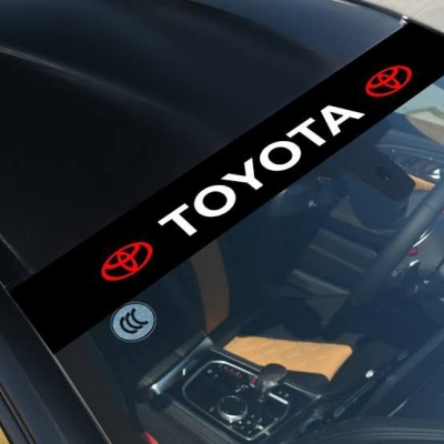 Picture of Car Styling Sunshade Stickers Auto Logo Front Rear Windshield Banner Decals For Toyota - Black