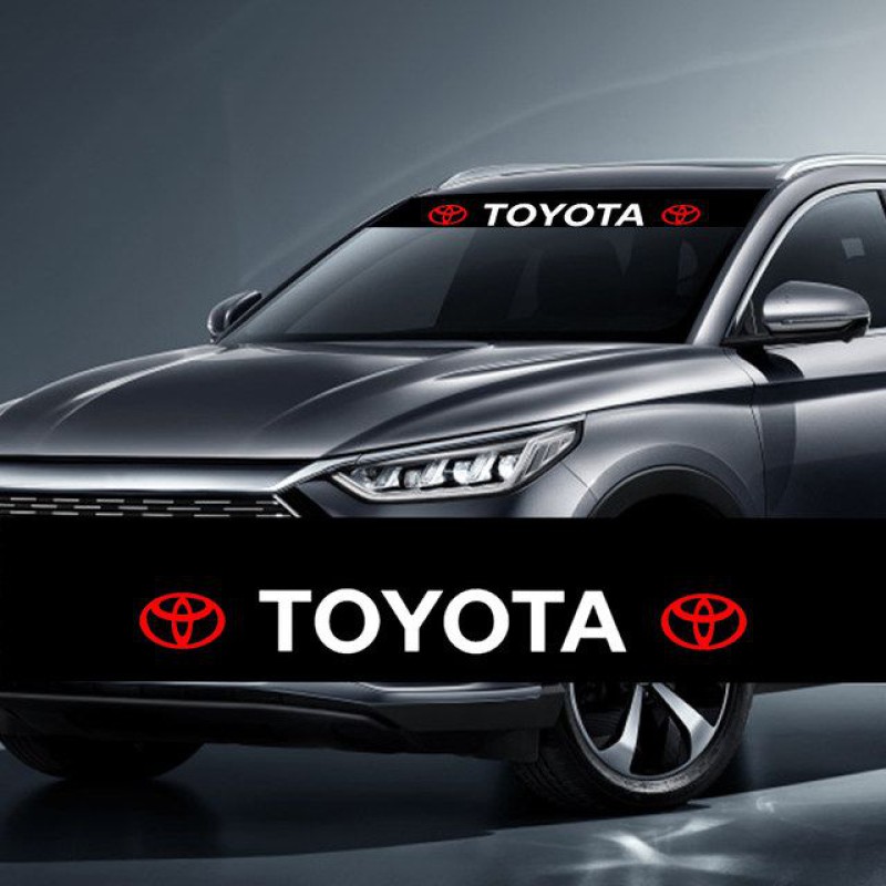 Picture of Car Styling Sunshade Stickers Auto Logo Front Rear Windshield Banner Decals For Toyota - Black