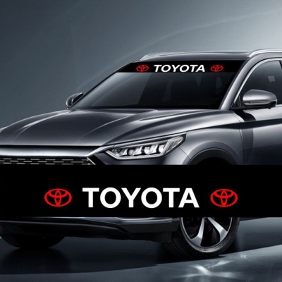 Picture of Car Styling Sunshade Stickers Auto Logo Front Rear Windshield Banner Decals For Toyota - Black
