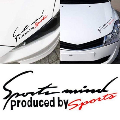 Picture of 7.5"x 2.8" Reflective Sports Mind Letter Logo Decal Vinyl Car Stickers Headlight Sticker - Black