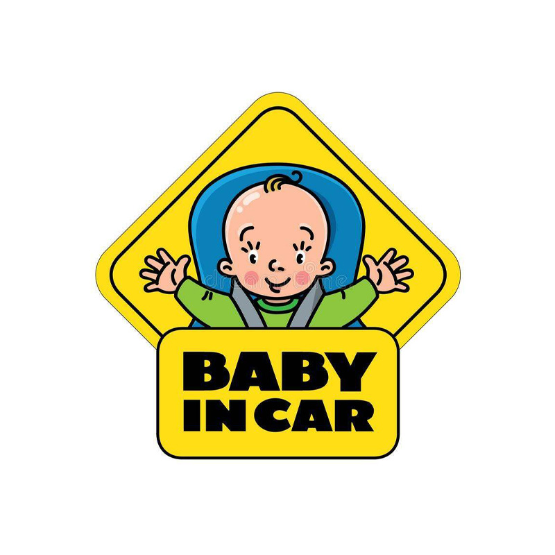 Picture of Baby in car sticker Reflective - Yellow