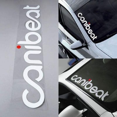 Picture of Styling Front Windshield Canibeat Sticker Car Reflective Sticker Car Sticker CANIBEAT Hellaflush - Black
