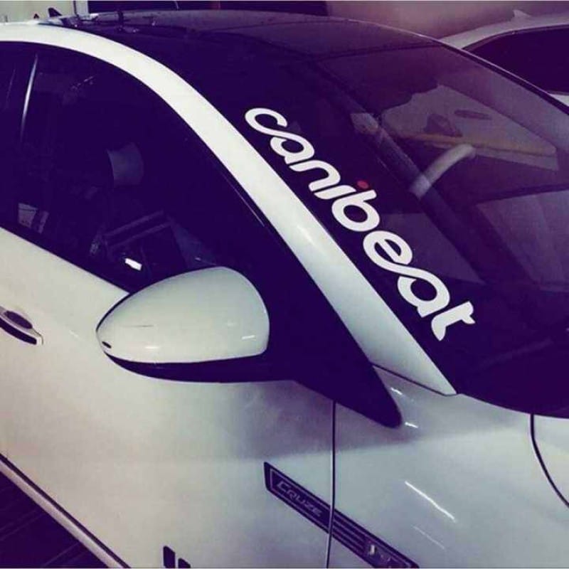 Picture of Styling Front Windshield Canibeat Sticker Car Reflective Sticker Car Sticker CANIBEAT Hellaflush - Black