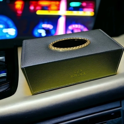 Picture of Artificial Leather Tissue Box luxery Design - Black