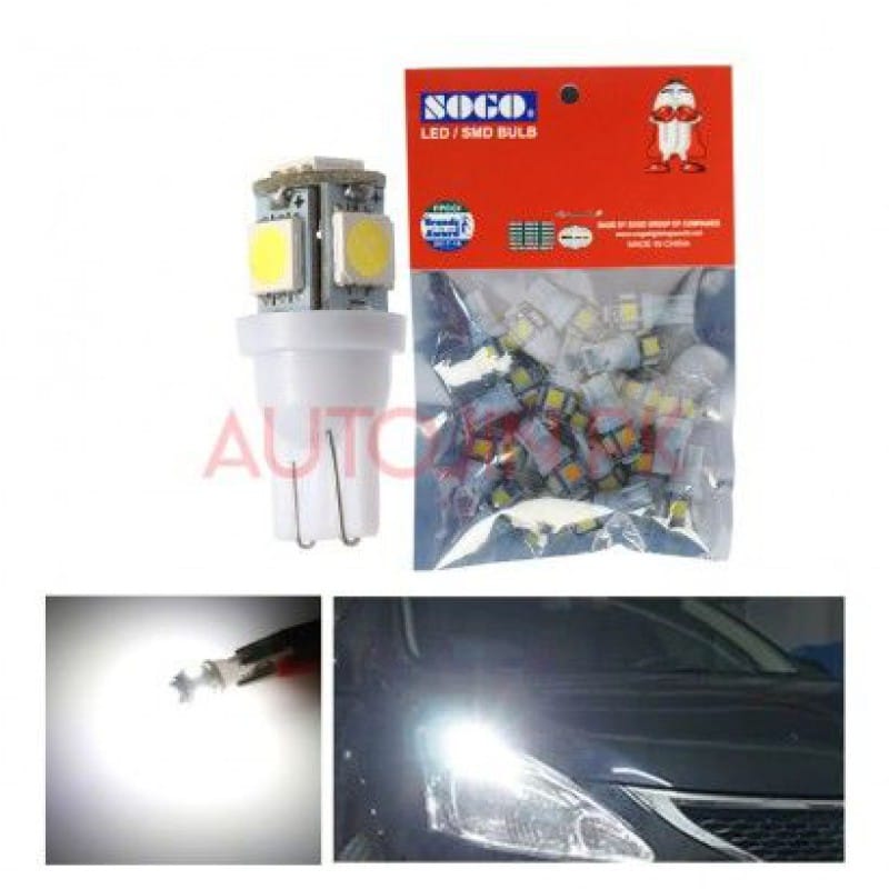 Picture of 5 SMD (White) LED Parking Bulb Pilot Light/License Plate car Lights (PAIR/DC-12V)