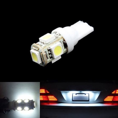 Picture of 5 SMD (White) LED Parking Bulb Pilot Light/License Plate car Lights (PAIR/DC-12V)