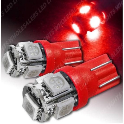 Picture of 5 SMD (Red) LED Parking Bulb Pilot Light/License Plate car Lights  (PAIR/DC-12V)