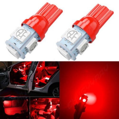 Picture of 5 SMD (Red) LED Parking Bulb Pilot Light/License Plate car Lights  (PAIR/DC-12V)