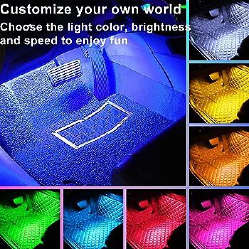 Picture of Atmosphere Lights,12x4 Car LED Strip Light, 48 LED DC 12V Multicolour Interior Light LED Under Dash Lighting Kit with Sound Active Function and Wireless Remote Control Car Fancy Light