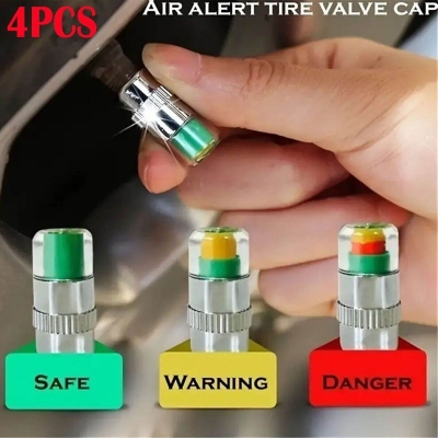 Picture of Air Alert Tire Valve Cap 4pcs/set Car Tire Pressure Monitor Valve Stem Caps
