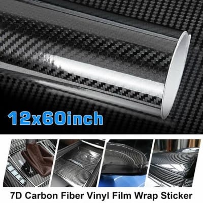 Picture of 7D Car Glossy Carbon Fiber Vinyl Film Car Interior Wrap Stickers Accessories