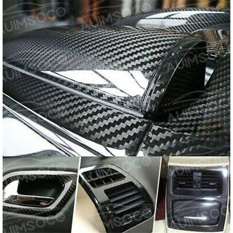 Picture of 7D Car Glossy Carbon Fiber Vinyl Film Car Interior Wrap Stickers Accessories