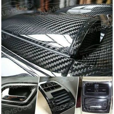 Picture of 7D Car Glossy Carbon Fiber Vinyl Film Car Interior Wrap Stickers Accessories