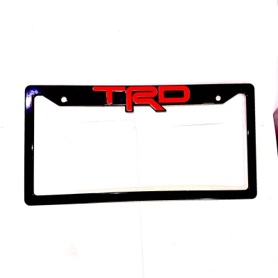 Picture of TRD Glossy Black Car License Number Plate Frame 2 PIS (Made in China )