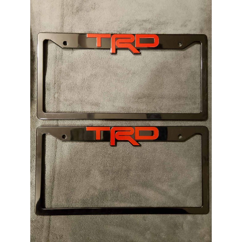 Picture of TRD Glossy Black Car License Number Plate Frame 2 PIS (Made in China )