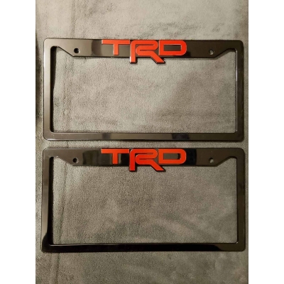 Picture of TRD Glossy Black Car License Number Plate Frame 2 PIS (Made in China )