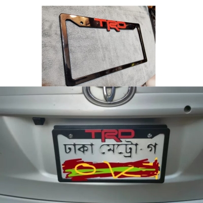 Picture of TRD Glossy Black Car License Number Plate Frame 2 PIS (Made in China )