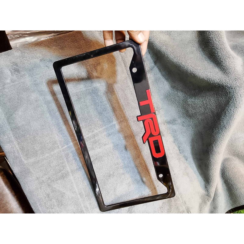 Picture of TRD Glossy Black Car License Number Plate Frame 2 PIS (Made in China )