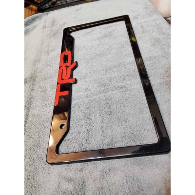 Picture of TRD Glossy Black Car License Number Plate Frame 2 PIS (Made in China )