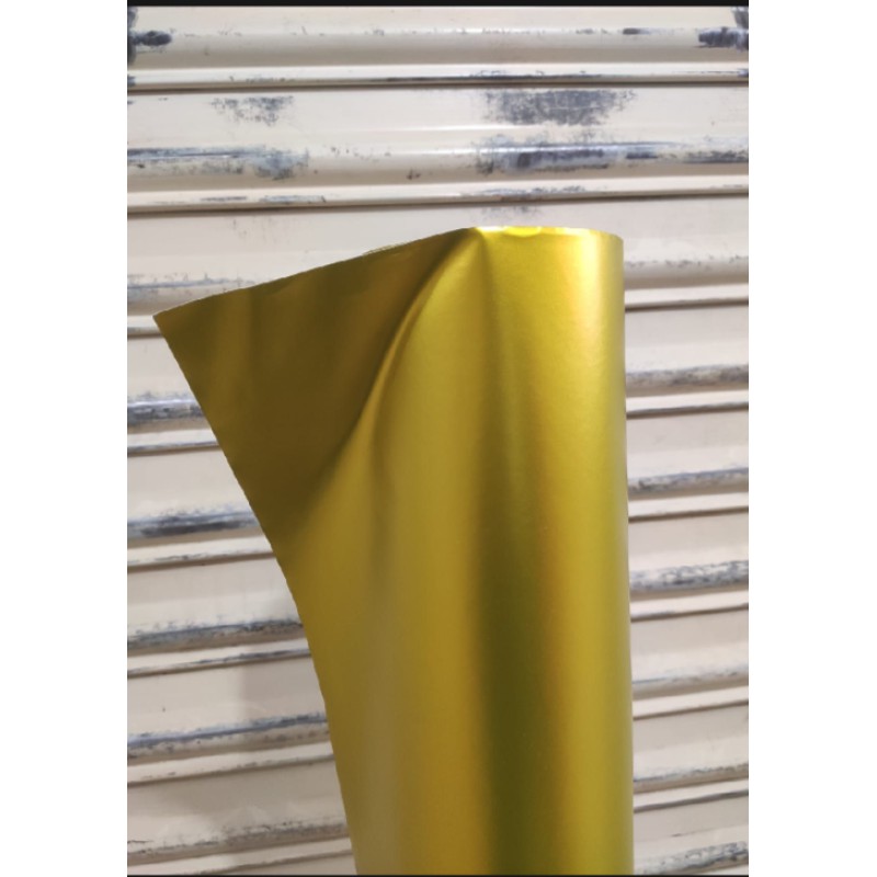 Picture of Gold Metalic Wrap Vinly 10 Inch Wide 60 Inch Long for Bike & Car Dashboard, Gear box wrap