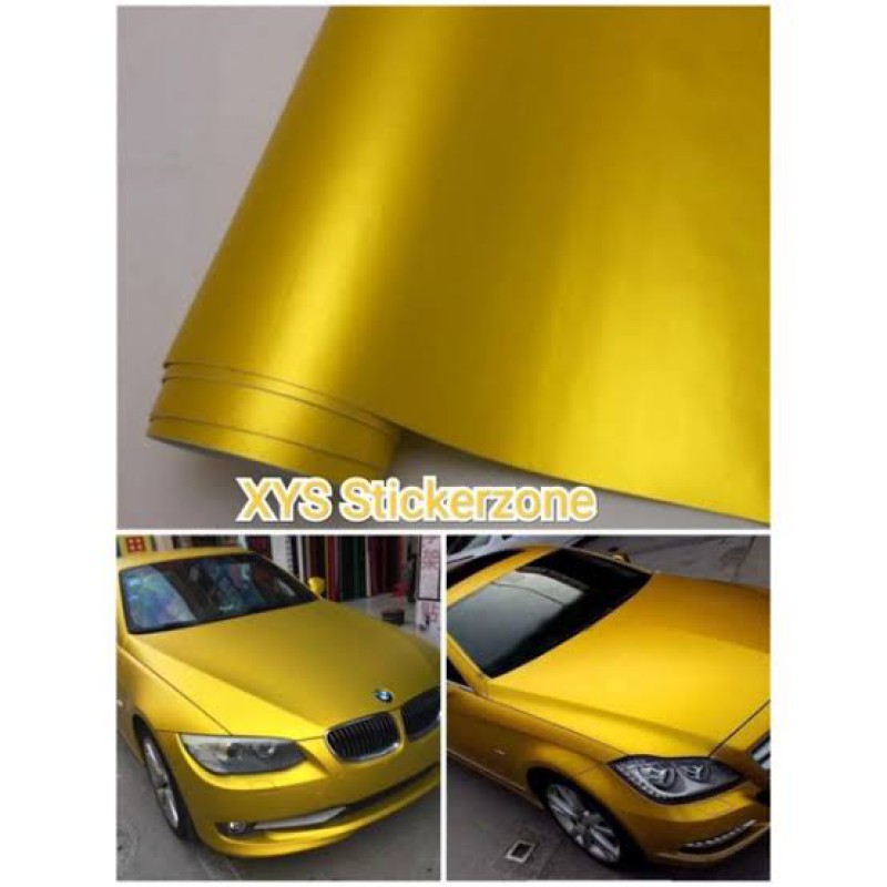 Picture of Gold Metalic Wrap Vinly 10 Inch Wide 60 Inch Long for Bike & Car Dashboard, Gear box wrap