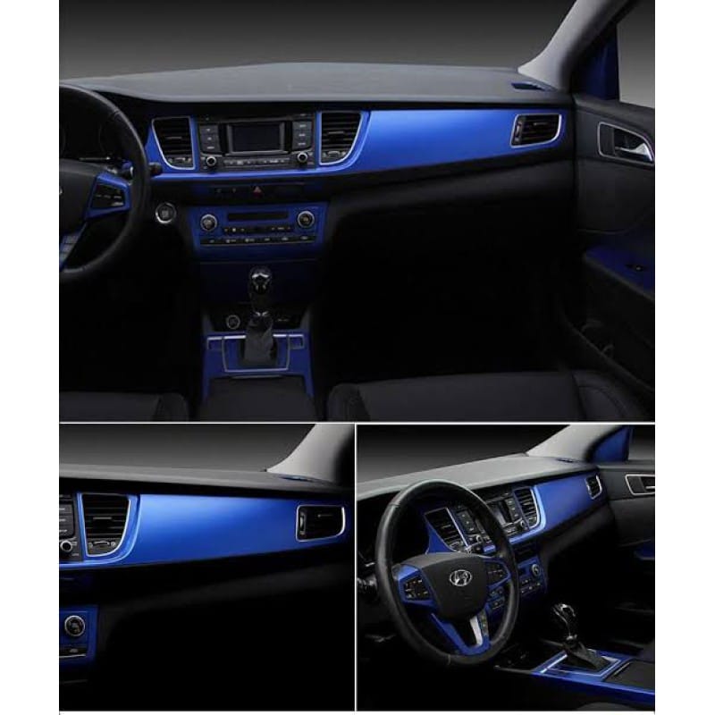 Picture of Blue Metallic Matte Vinyl Sticker For Bike & Car Dashboard Gear Panel Designing 10 inch Wide 60 inch Long - Blue