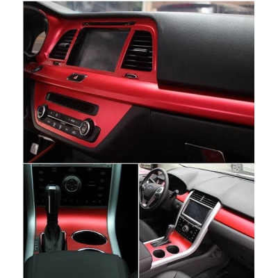 Picture of Red Metallic Matte Vinyl Sticker For Bike & Car Dashboard Gear Panel Designing 10 inch Wide 60 inch Long - Red