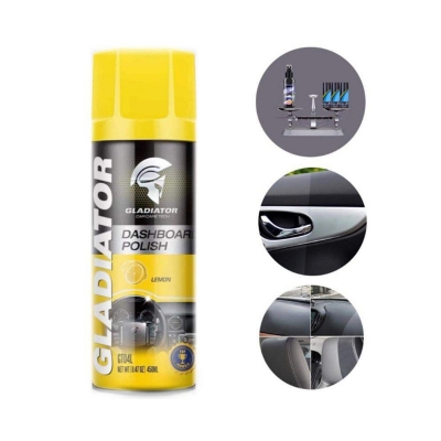 Picture of Gladiator Dashboard Polish Lemon- 450 ml, Car Motorbike Leather, Plastic, Rubber, Wood Spray Polish