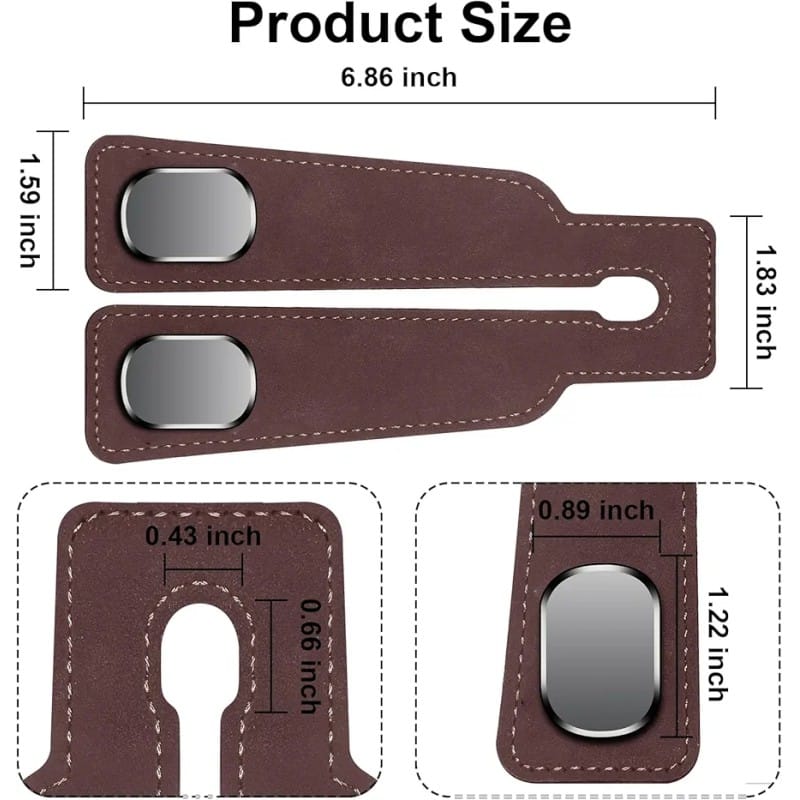 Picture of 2 pcs Car Seat Hooks for Headrest,  Car Seat Back Double Hooks, Leather Double Headrest Purse Hooks for Car, Car Back Seat Headrest Hooks for Handbags, Bags, Purses