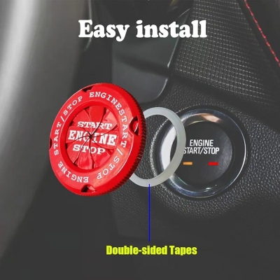 Picture of Car Push Start and Stop Button Cover (English-RED)