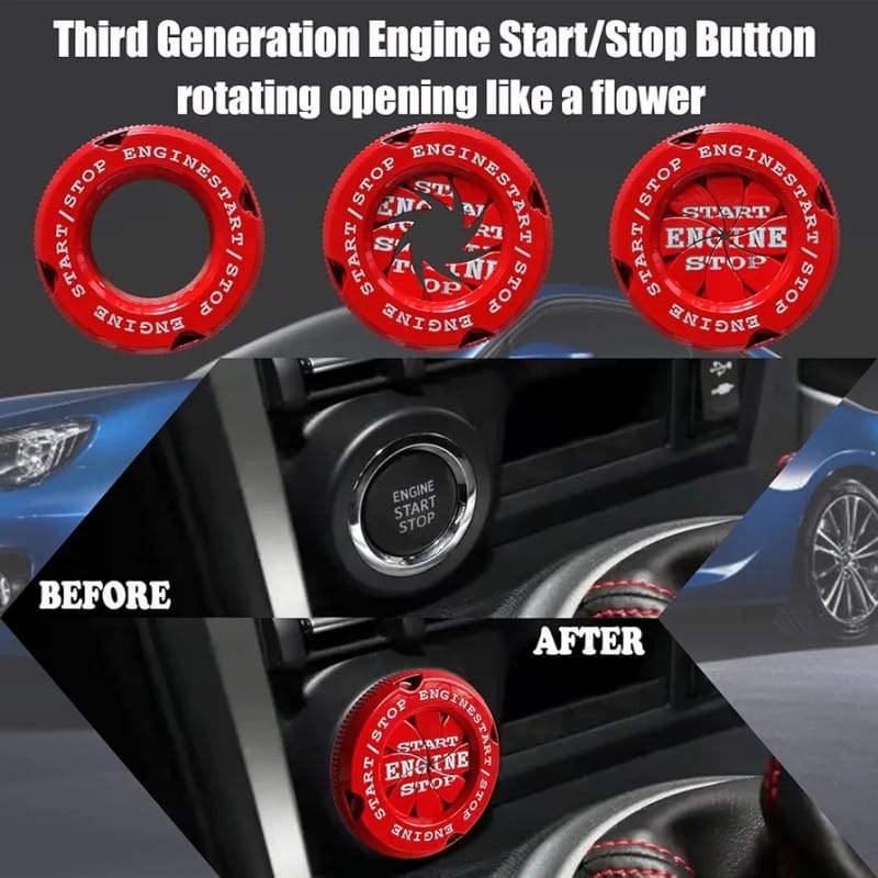 Picture of Car Push Start and Stop Button Cover (English-RED)