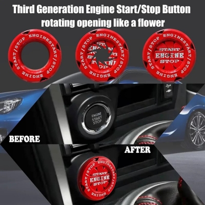 Picture of Car Push Start and Stop Button Cover (English-RED)