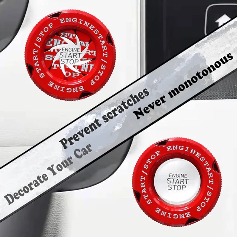 Picture of Car Push Start and Stop Button Cover (English-RED)
