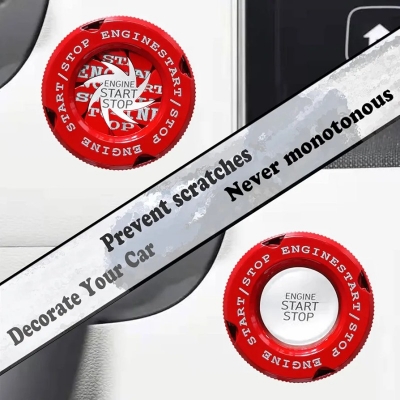 Picture of Car Push Start and Stop Button Cover (English-RED)