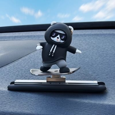 Picture of Car Automatic Sliding Skateboard Bear Cute Funny Car Dashboard Showpiece