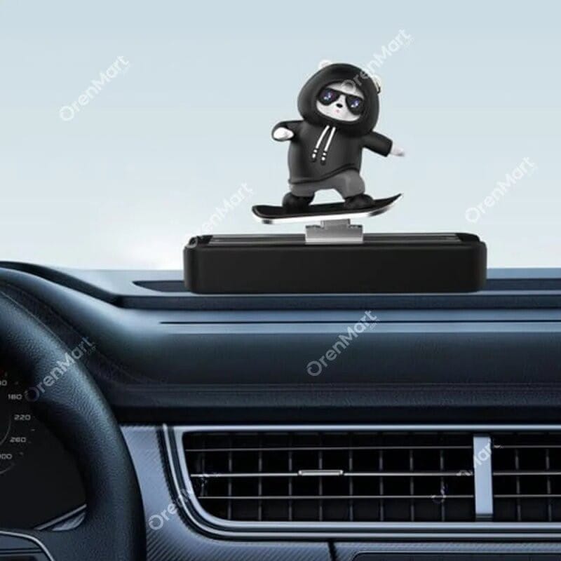 Picture of Car Automatic Sliding Skateboard Bear Cute Funny Car Dashboard Showpiece