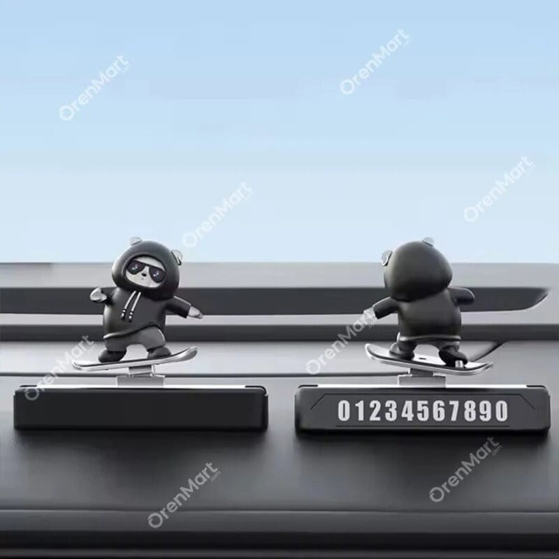 Picture of Car Automatic Sliding Skateboard Bear Cute Funny Car Dashboard Showpiece
