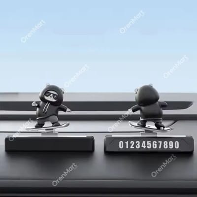 Picture of Car Automatic Sliding Skateboard Bear Cute Funny Car Dashboard Showpiece