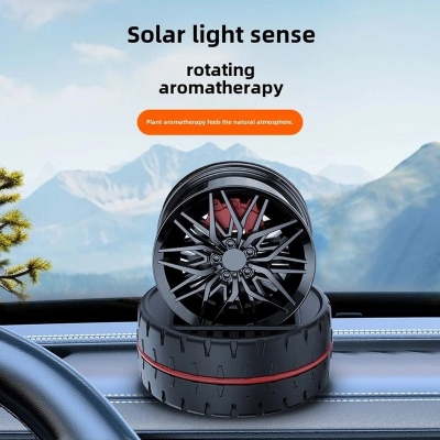 Picture of Bushineco Car Wheel Solar Rotating Perfume – Solar-powered, Long-lasting Fragrance for a Fresh and Stylish Driving Experience
