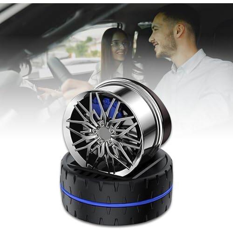 Picture of Bushineco Car Wheel Solar Rotating Perfume – Solar-powered, Long-lasting Fragrance for a Fresh and Stylish Driving Experience
